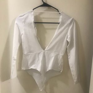 American apparel v neck bodysuit